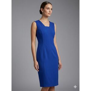 TALBOTS BLUE CASUAL WORK CLASSIC CAREER WEAR SLEEVELESS SHEATH DRESS SIZE 10